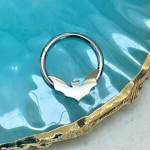 Surgical Steel bat Hinged Segment Hoop Clicker Hoop 16g Septum Clicker daith